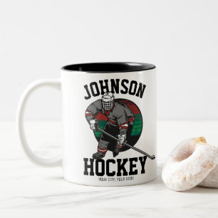 Personalized Ice Hockey Player Team Athlete Name  Two-Tone Coffee Mug