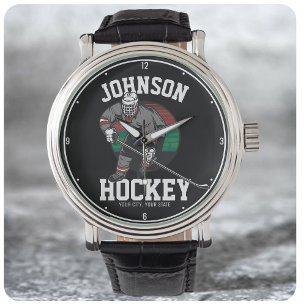 Personalized Ice Hockey Player Team Athlete Name Watch