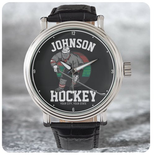 Personalized Ice Hockey Player Team Athlete Name  Watch