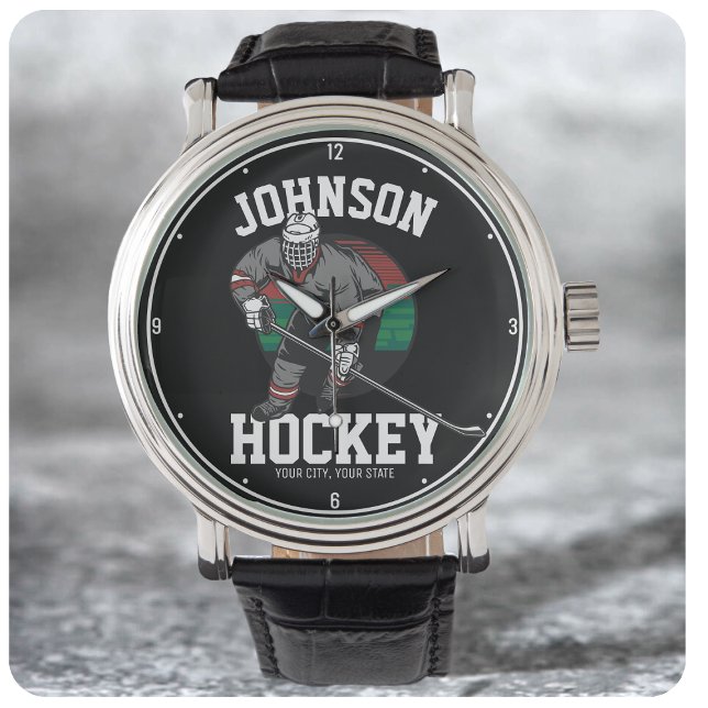 Personalized Ice Hockey Player Team Athlete Name  Watch (Creator Uploaded)