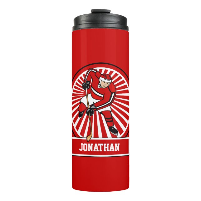 Personalized Ice Hockey player Thermal Tumbler (Front)