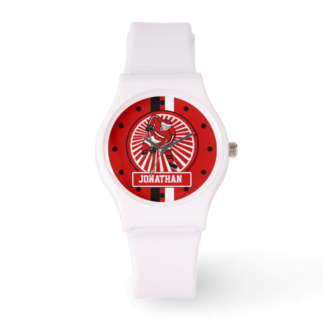Personalized Ice Hockey player Watch (Front)