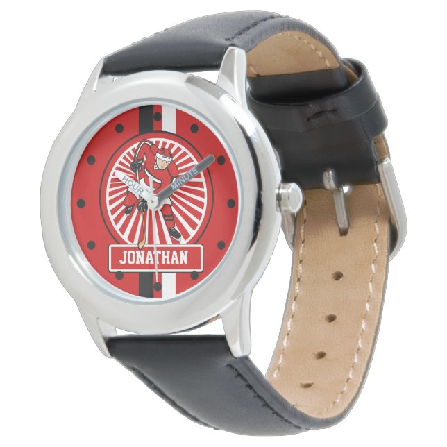 Personalized Ice Hockey player Watch (Angled)
