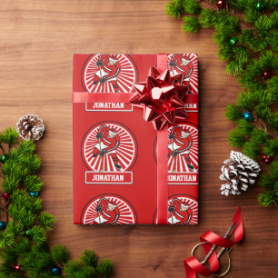 Personalized Ice Hockey player Wrapping Paper