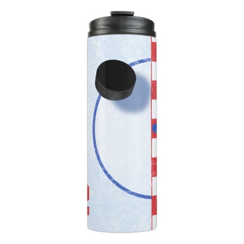 Personalized Ice Hockey Players Center Ice  Puck Thermal Tumbler