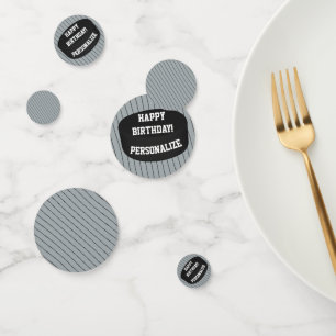 Personalized Ice Hockey Puck Happy Birthday Confetti