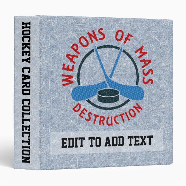 Personalized Ice Hockey Ring Binder Card Album (Front/Spine)