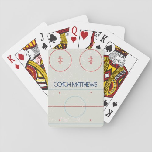 Personalized Ice Hockey Rink Poker Cards