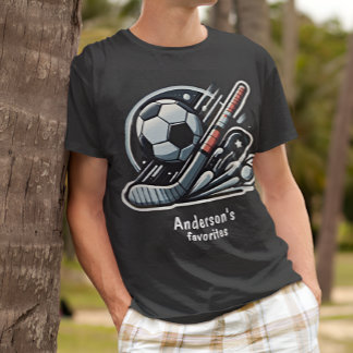 Personalized ice hockey & Soccer sporty T-Shirt