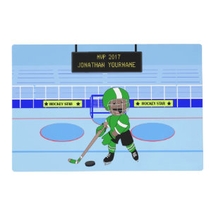Personalized Ice Hockey star Placemat