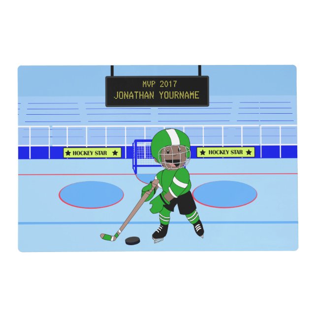 Personalized Ice Hockey star Placemat (Back)