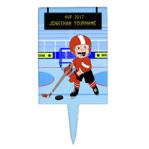 Personalized Ice Hockey star rw Cake Topper