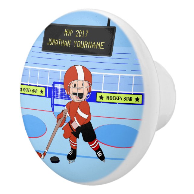Personalized Ice Hockey star rw Ceramic Knob (Right)