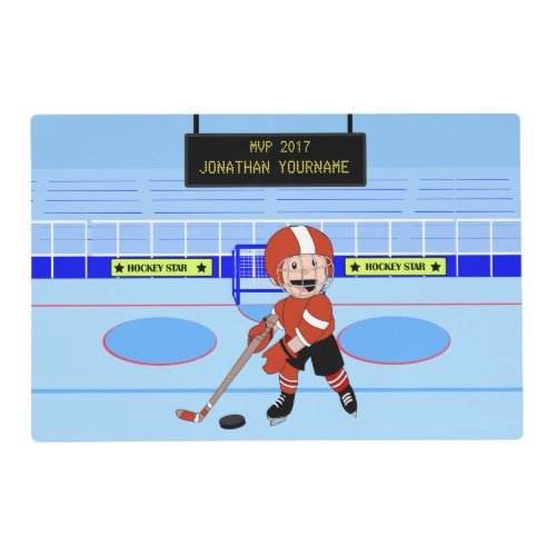 Personalized Ice Hockey star rw Placemat