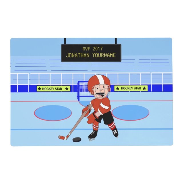 Personalized Ice Hockey star rw Placemat (Front)