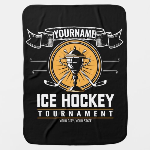 Personalized Ice Hockey Trophy Player Team Game  Baby Blanket