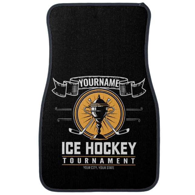 Personalized Ice Hockey Trophy Player Team Game  Car Floor Mat (Front)