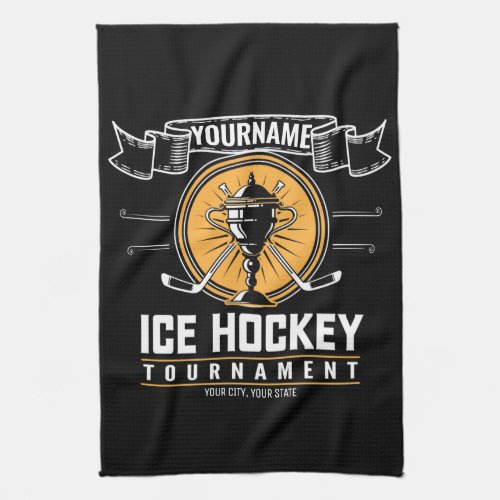 Personalized Ice Hockey Trophy Player Team Game  Kitchen Towel
