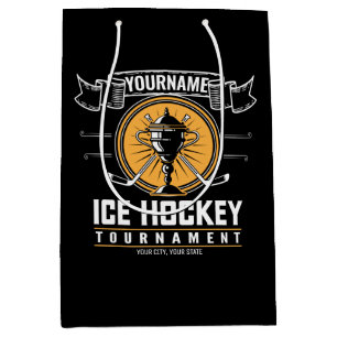 Personalized Ice Hockey Trophy Player Team Game Medium Gift Bag