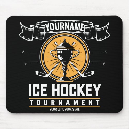 Personalized Ice Hockey Trophy Player Team Game  Mouse Pad