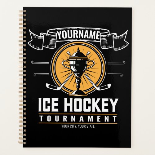Personalized Ice Hockey Trophy Player Team Game   Planner