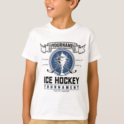 Personalized Ice Hockey Trophy Player Team Game   T_Shirt