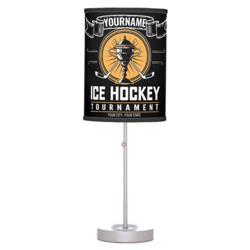 Personalized Ice Hockey Trophy Player Team Game  Table Lamp