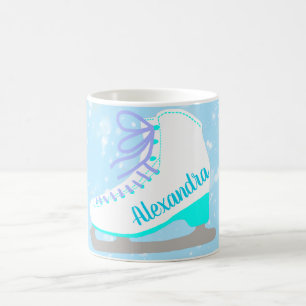 Personalized Ice Skate Blue Figure Skating Girl Coffee Mug