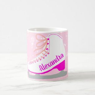 Personalized Ice Skate Pink Figure Skating Girl Coffee Mug