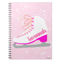 Personalized Ice Skate Pink Snow Figure Skating