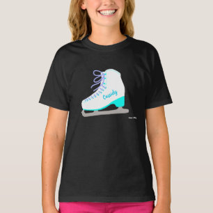 Personalized Ice Skates Blue Figure Skating Girls T-Shirt