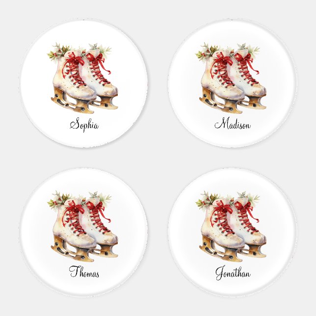 Personalized Ice Skating Coaster Set Custom Name (Set)