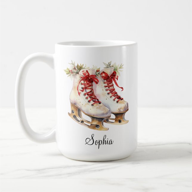 Personalized Ice Skating Mug Custom Name (Left)