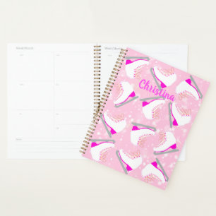 Personalized Ice Skating Pink Lesson/Practice Planner