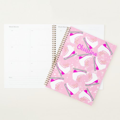 Personalized Ice Skating Pink LessonPractice Planner