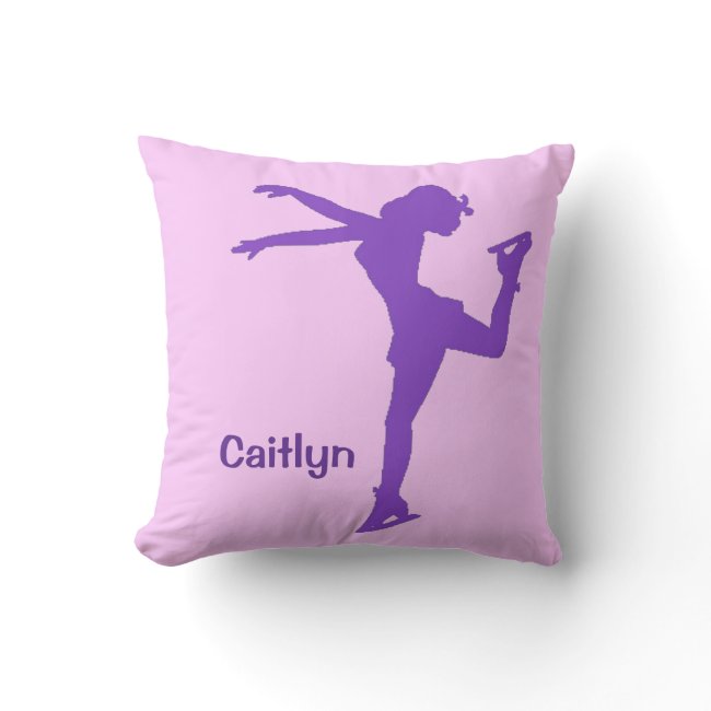 Personalized Ice Skating Throw Pillow