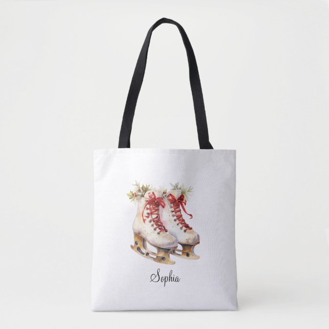 Personalized Ice Skating Tote Bag Custom Name (Front)