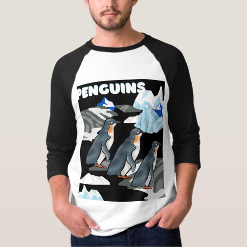 Personalized Iceberg Antarctic Penguin Mens  T_Shirt