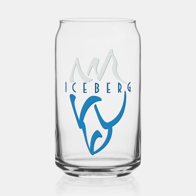 Personalized Iceberg Art Blue  Can Glass (Front)