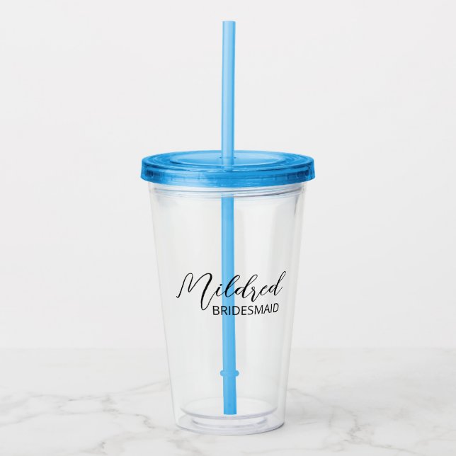 Personalized Iced Coffee Cup/ Bridesmaid Gift/ Cus Acrylic Tumbler (Front)