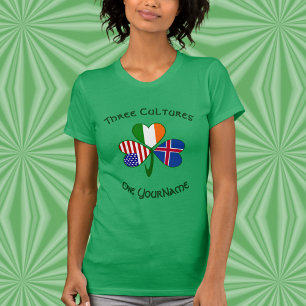 Personalized Iceland Ireland USA Shamrock Women’s T-Shirt
