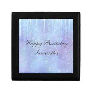 Personalized Icicle Snowflake Crystal Blue Purple Gift Box