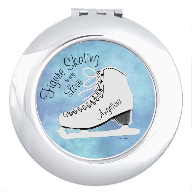 Personalized Icy Blue Figure Skating Girl  Compact Mirror (Front)