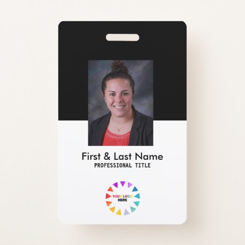 Personalized ID Employee Name Badge Black