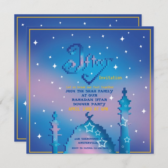 Personalized Iftar Invitation (Front/Back)