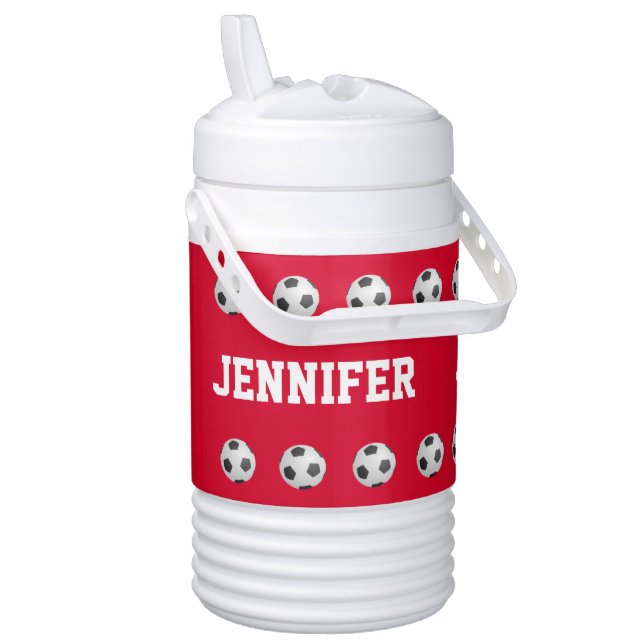 Personalized Igloo Beverage Cooler Soccer Red (Opened)