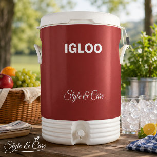 Personalized IGLOO with Company Name Deep Red Beverage Cooler