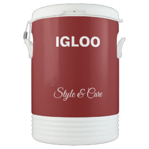 Personalized IGLOO with Company Name Deep Red Beverage Cooler