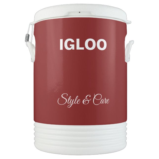 Personalized IGLOO with Company Name Deep Red Beverage Cooler (Back)