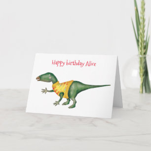 Personalized Iguanadon birthday card